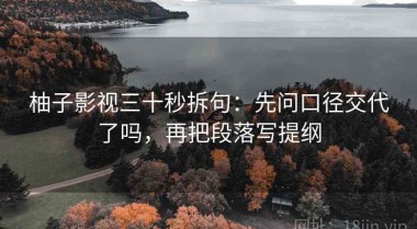 柚子影视三十秒拆句：先问口径交代了吗，再把段落写提纲