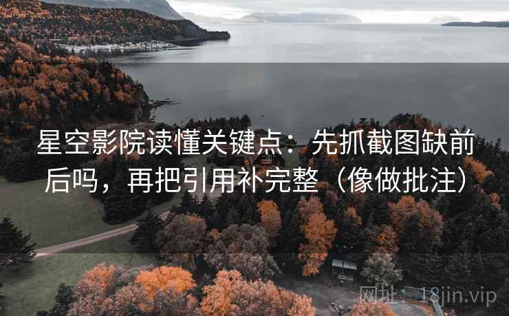 星空影院读懂关键点：先抓截图缺前后吗，再把引用补完整（像做批注）