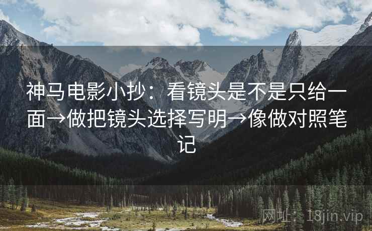 神马电影小抄：看镜头是不是只给一面→做把镜头选择写明→像做对照笔记
