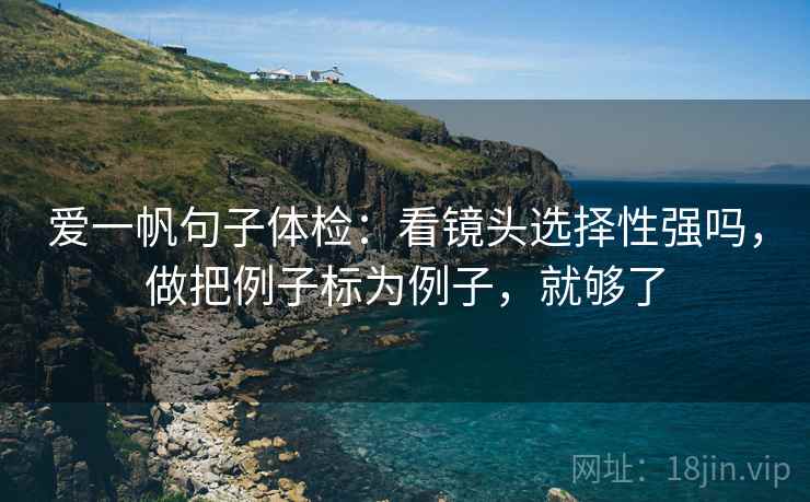 爱一帆句子体检：看镜头选择性强吗，做把例子标为例子，就够了