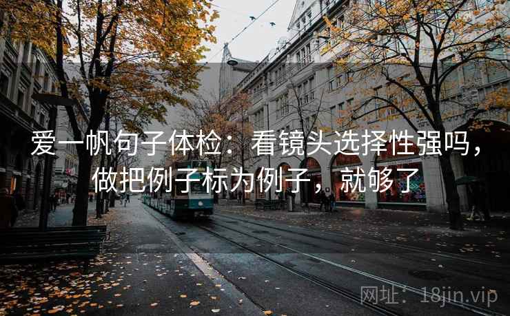 爱一帆句子体检：看镜头选择性强吗，做把例子标为例子，就够了